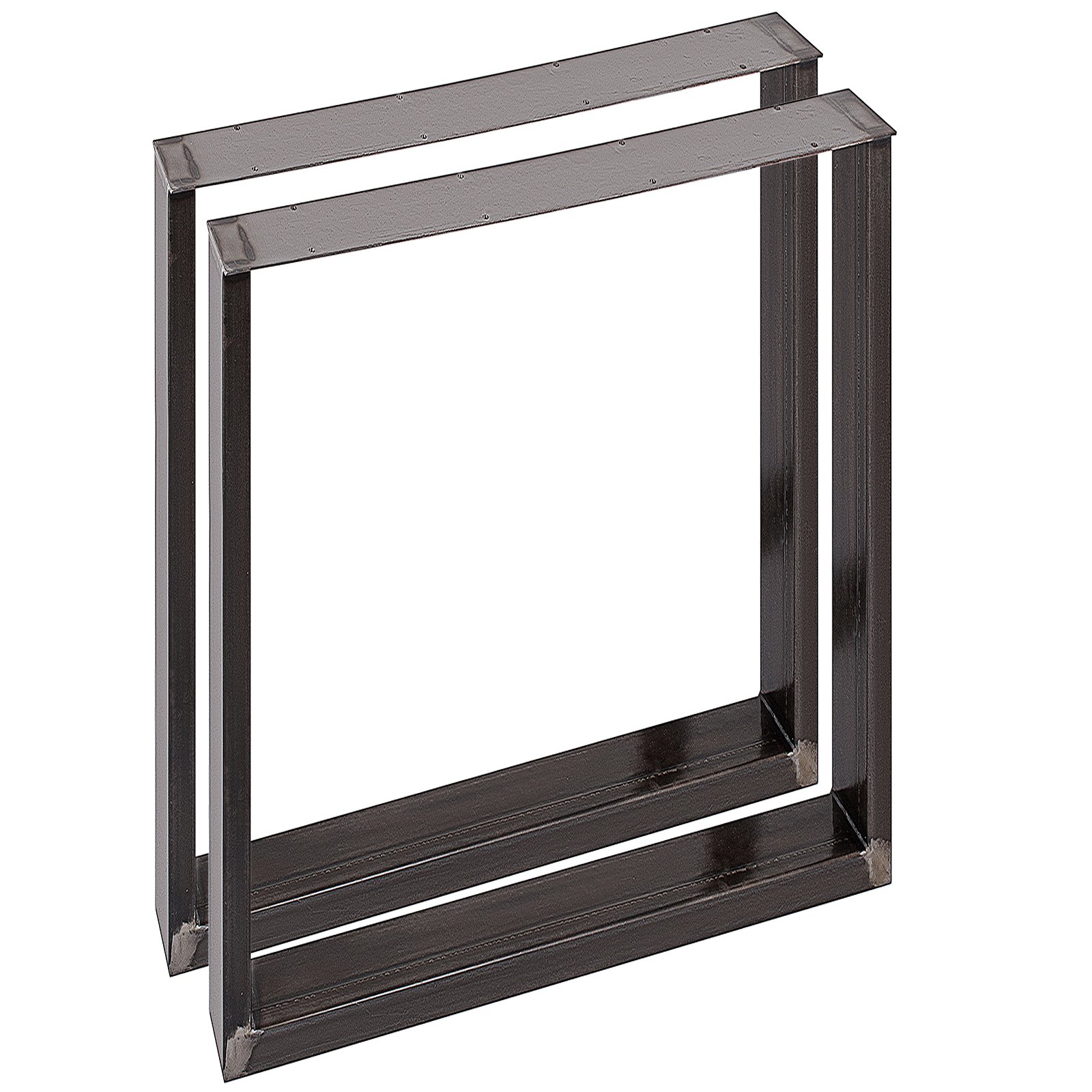 2x Gambe Coppia Struttura Piedi Ferro Supporto Tavolo Design Satinato 43 X 40cm