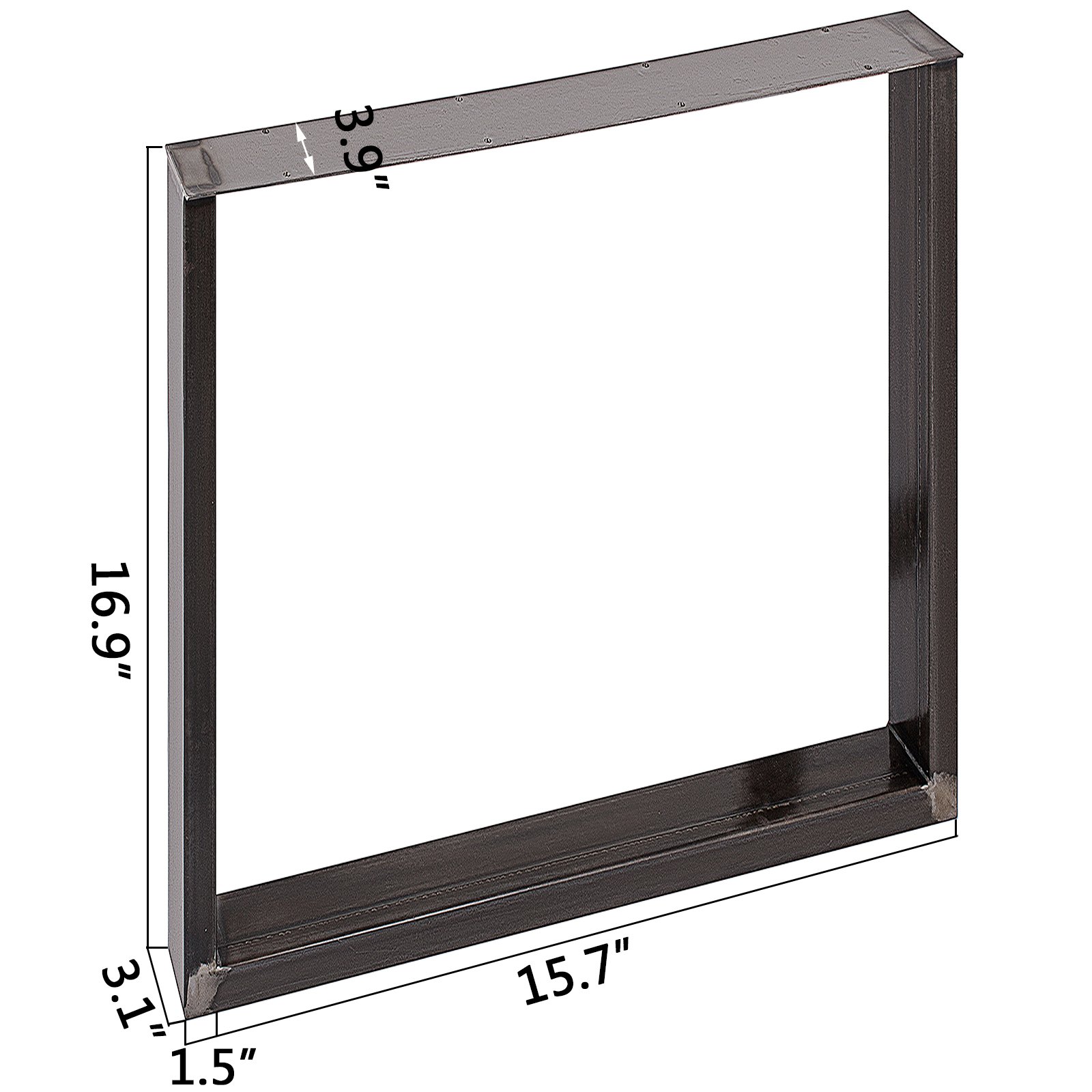 2x Gambe Coppia Struttura Piedi Ferro Supporto Tavolo Design Satinato 43 X 40cm