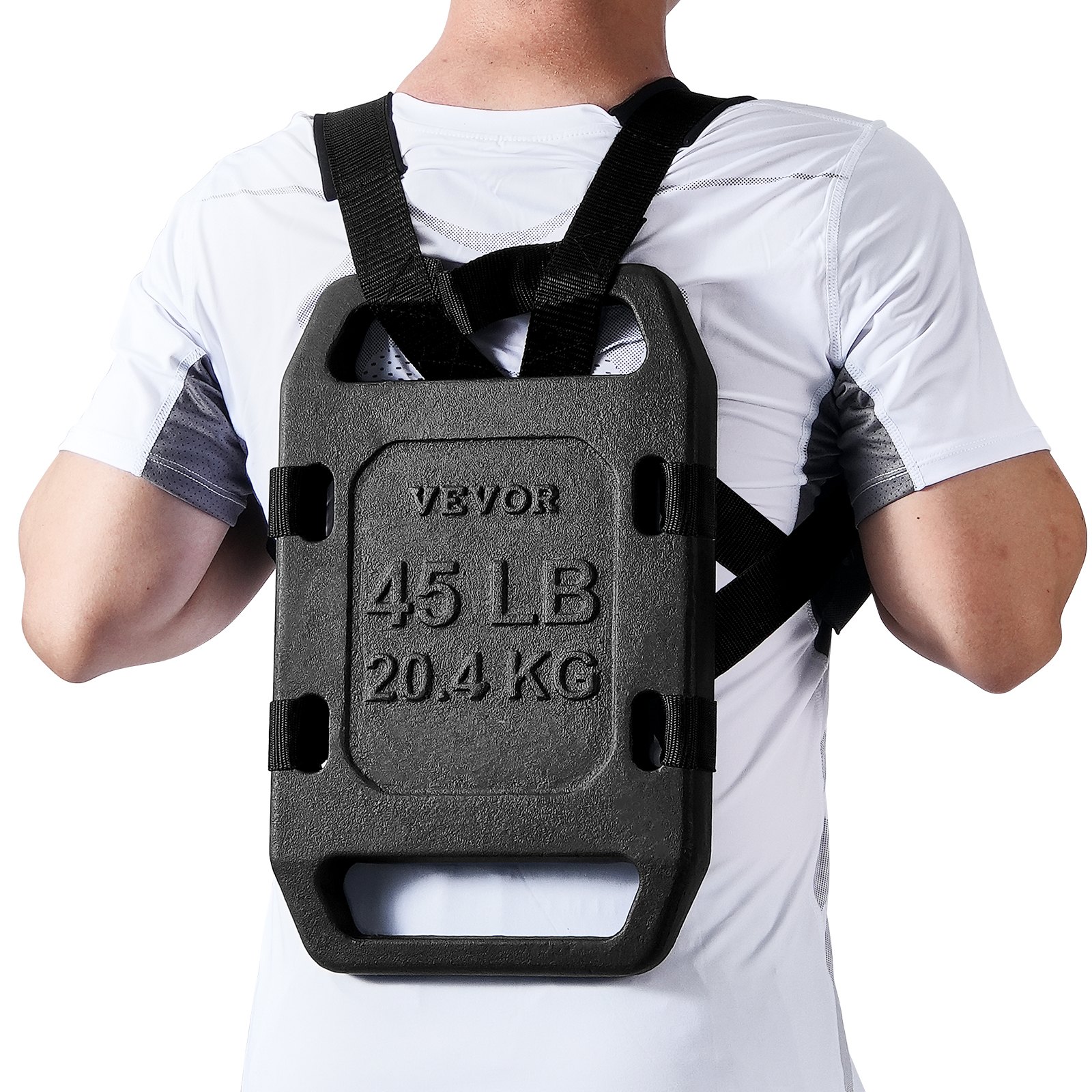 VEVOR Pesi in Ghisa Ruck, Piastra Singola Ruck da 20,4 kg, Pesi Ponderati per Rucking, Peso Piastra Ruck Solida per Rucking, Squat, Allenamento della Forza, Sollevamento Pesi, Allenamento Fitness
