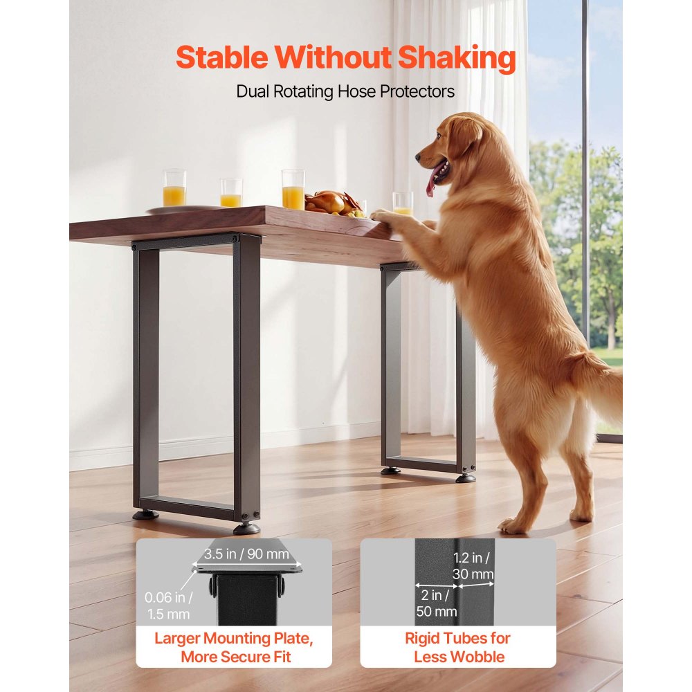 VEVOR Gambe per Tavolo in Acciaio a Sezione Quadrata, Gambe per Scrivania Smontabili, Design Modulare, Struttura Stabile, Facile da Montare, Carico Max. 1000 kg, 2 Pezzi, 45 x 74 cm, per Studio, Nero