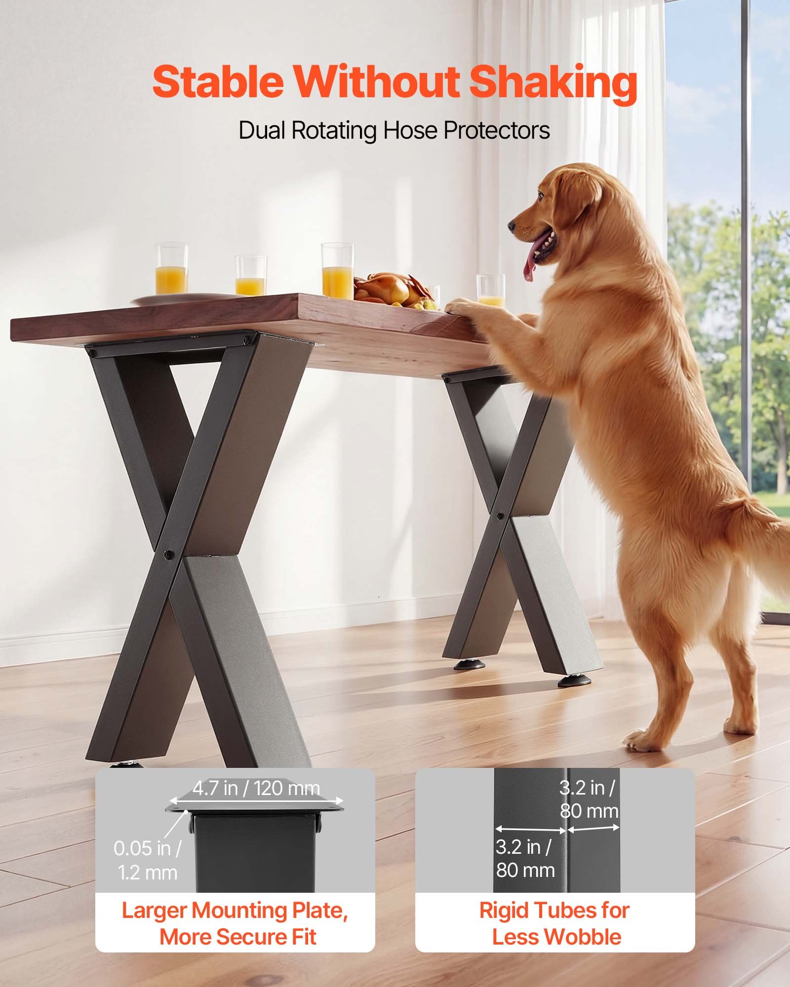 VEVOR Gambe per Tavolo in Acciaio, Gambe per Scrivania Smontabili, Design Modulare, Struttura a X, Montaggio Semplice, Carico Max. 1000 kg, per Tavoli da Bar e da Lavoro, 75 x 60 cm, 2 Pezzi, Nero