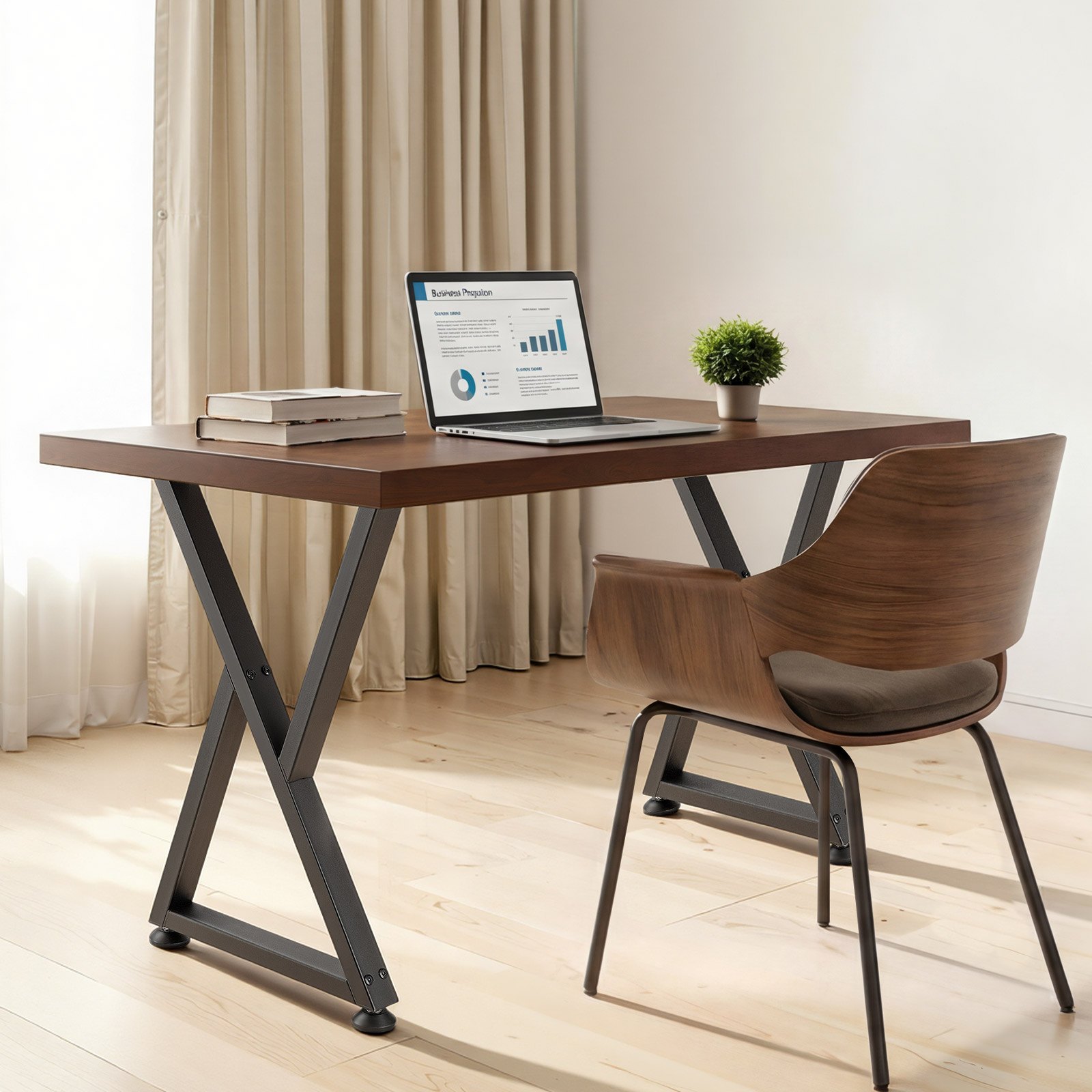 VEVOR Gambe per Tavolo in Acciaio, Gambe per Scrivania Smontabili, Design Modulare, Struttura a Z, Montaggio Semplice, Carico Max.1000 kg, per Tavoli da Caffè e da Bar, 74 x 47,2 cm, 2 Pezzi, Nero