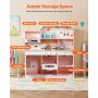 VEVOR Giocattolo Cucina per Bambini, Set Giocattolo da Cucina per Bambini in Legno con Luci Suoni Macchina per Ghiaccio Forno Lavello Microonde Frigorifero Utensili, Giocattolo Cucina, 24 pz, Rosa