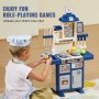 VEVOR Cucina per Bambini 3 a 5 Anni Cucina da Gioco per Bambini 48 Pezzi Blu