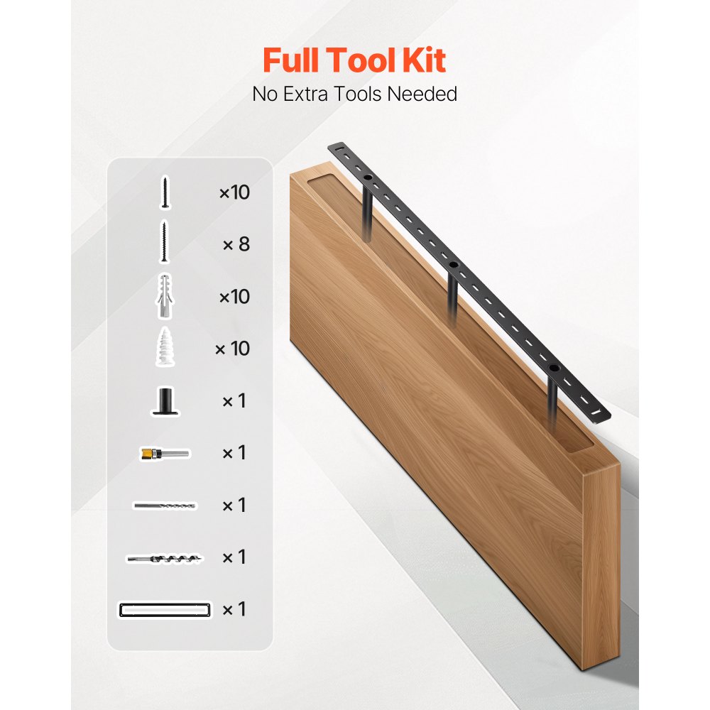 VEVOR Staffe per Mensole Galleggianti Resistenti, 1 Pezzo, Supporto per Mensole Nascoste per Impieghi Gravosi da 863,6 x 157,4 x 38,1 mm Capacità di Peso di 86 kg per Montaggio a Parete