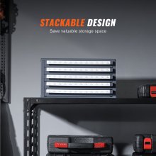 VEVOR Dispenser Cassetta per Punte da Trapano 60 Scomparti Etichettati #1-#60, Scatola per Punte da Trapano 5 Cassetti per Trapano 37,5x20x20 cm Impilabile Conservazione di Punte da Trapano Officina
