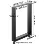 VEVOR 2PCS Gambe da Tavoli in metallo Gambe del tavolino e Tavolo da Pranzo Industriali con Carico Massimo 1000 kg Gambe Quadrate per Casa, Sala da Pranzo, Caffetteria, Bar, 600x720 mm