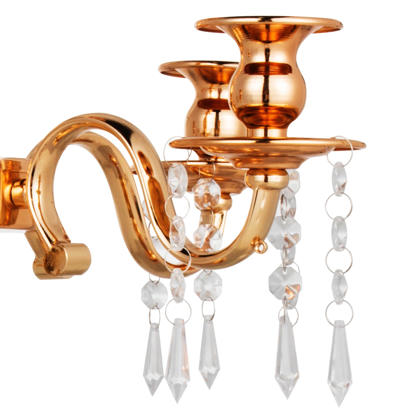 Candeliere Candelabro A 5 Braccia Portacandele Per Matrimonio Altezza 64cm Oro