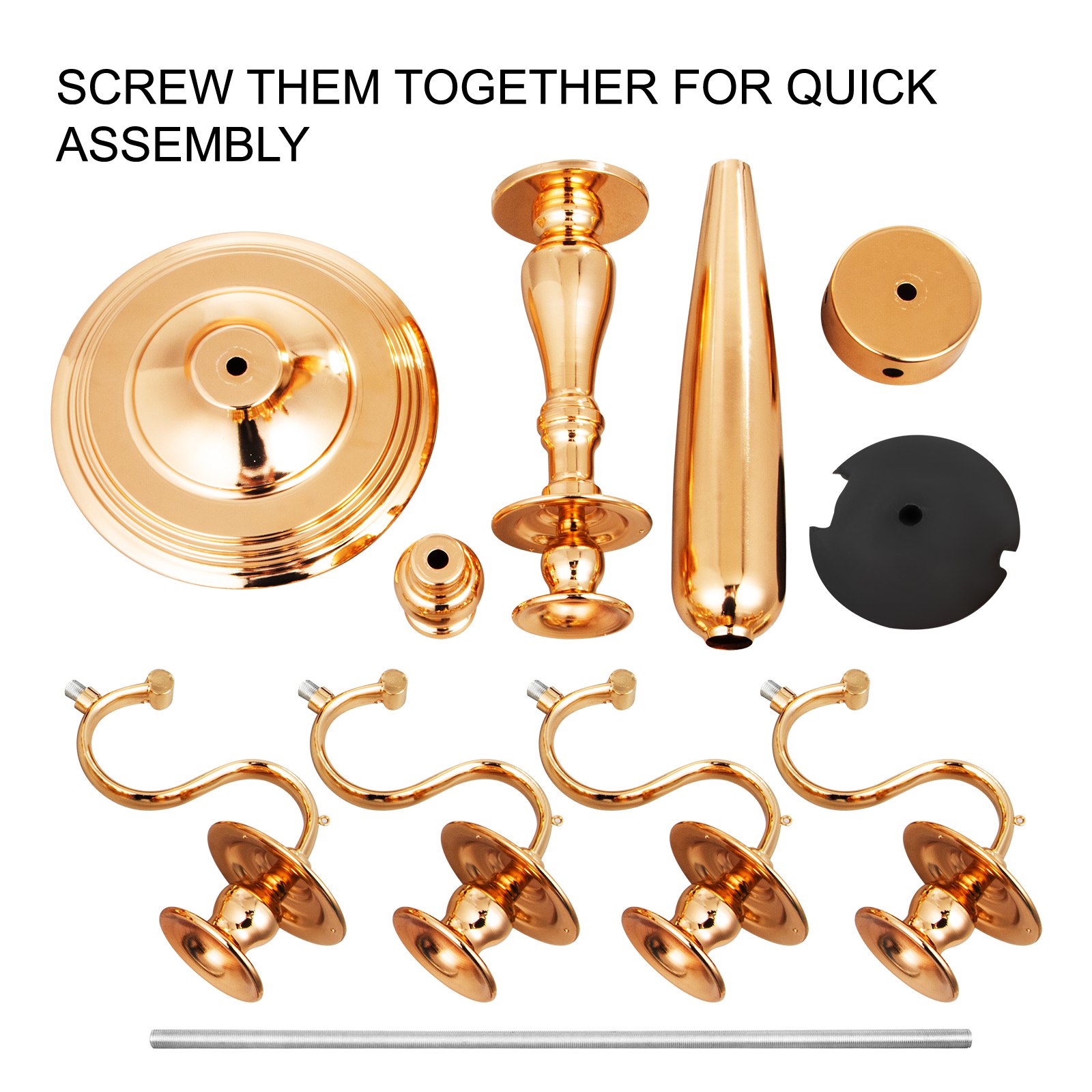 Candeliere Candelabro A 5 Braccia Portacandele Per Matrimonio Altezza 64cm Oro