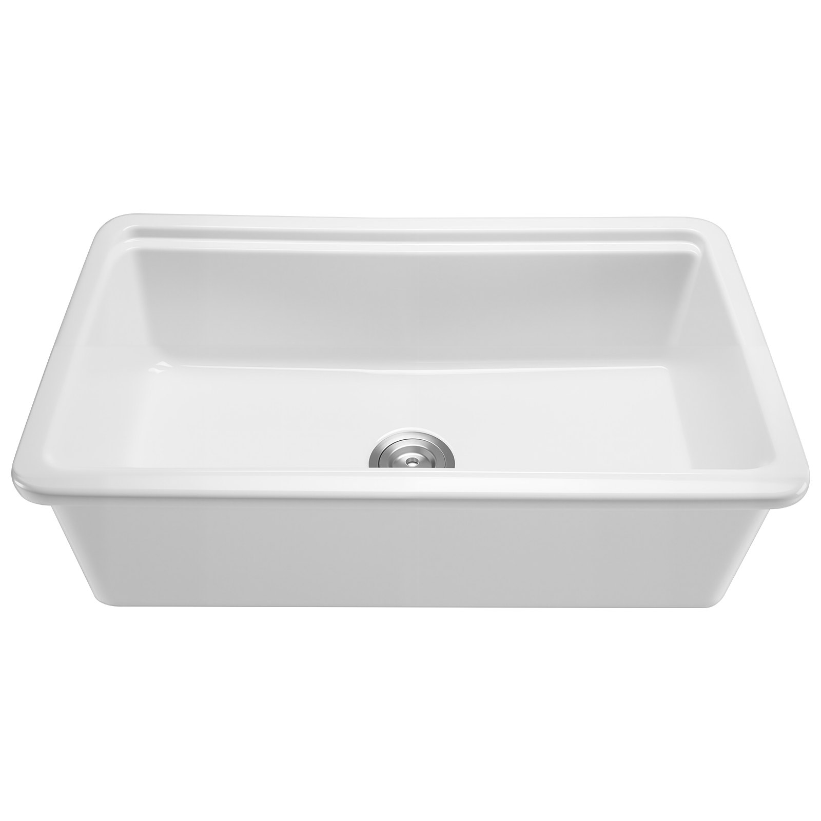 VEVOR Lavello da Cucina da Incasso Lavello Sottopiano in Argilla Refrattaria, Vasca Singola a Incasso per Cucina Dimensioni Esterne 835x485x254 mm Colore Bianco, Kit con Accessori