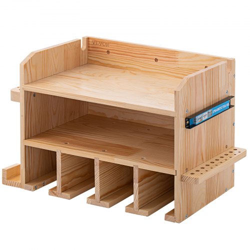 Carrello Organizer Per Utensili Elettrici Con Stazione Di Ricarica - Supporto Per 8 Trapani, Ripiano Regolabile, Rosso - 5