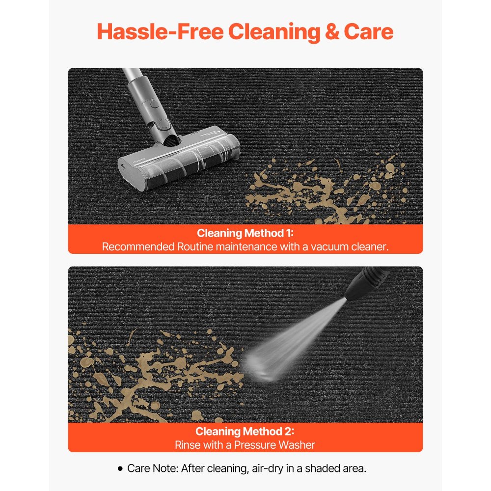 VEVOR Zerbino per Ingresso, 1524 x 914 mm, Tappetino per Interni ed Esterni, Tappeto Industriale a Righe con Supporto, Tappeto d'Ingresso Lavabile Resistente per Corridoio, Balcone, Grigio