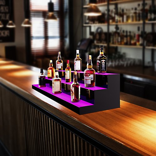 VEVOR Scaffale per Vino da Bar, Scaffale da Bar Illuminato a LED Telecomando RF Controllo APP