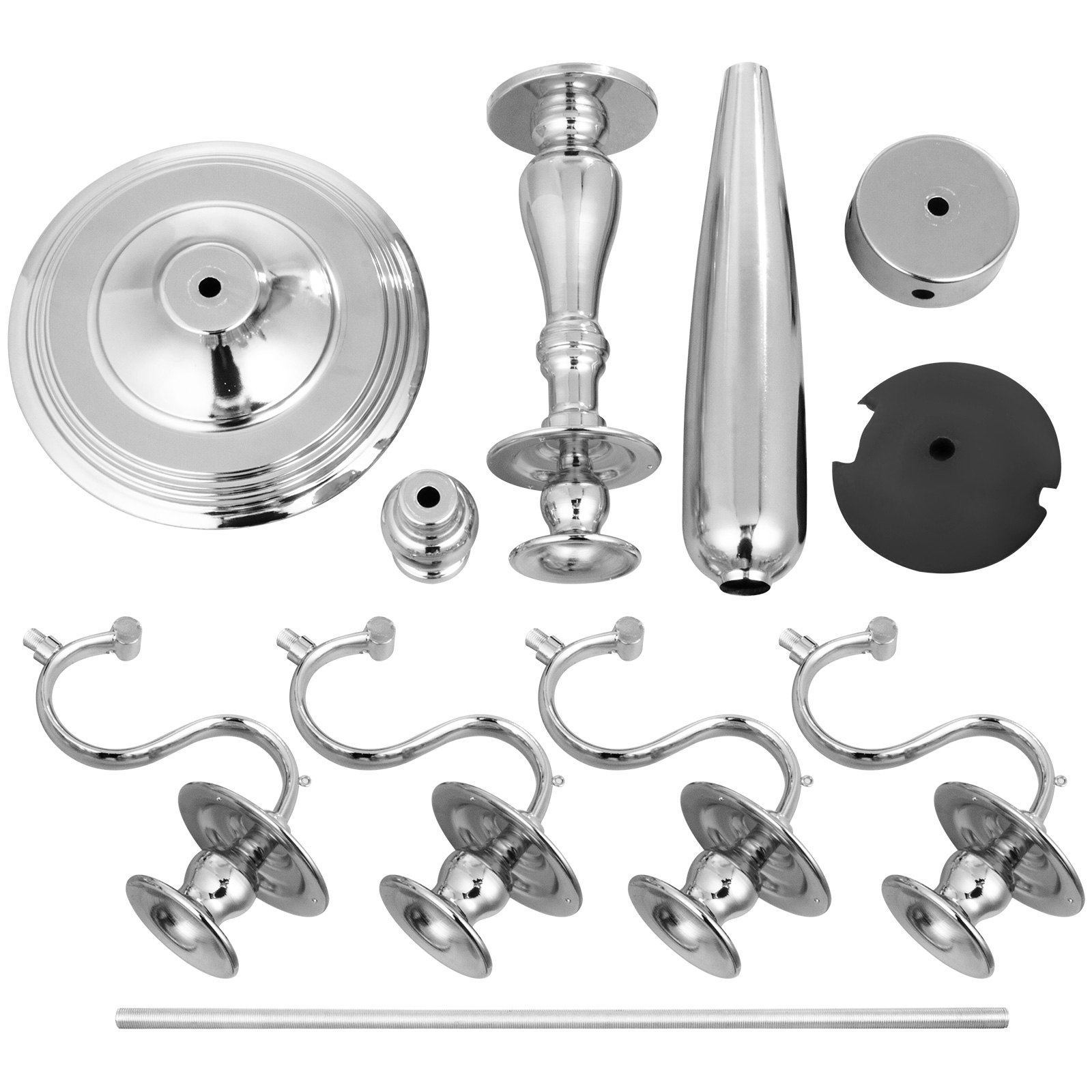 Candeliere Candelabro A 5 Braccia Portacandele Matrimonio Altezza 64cm Argento