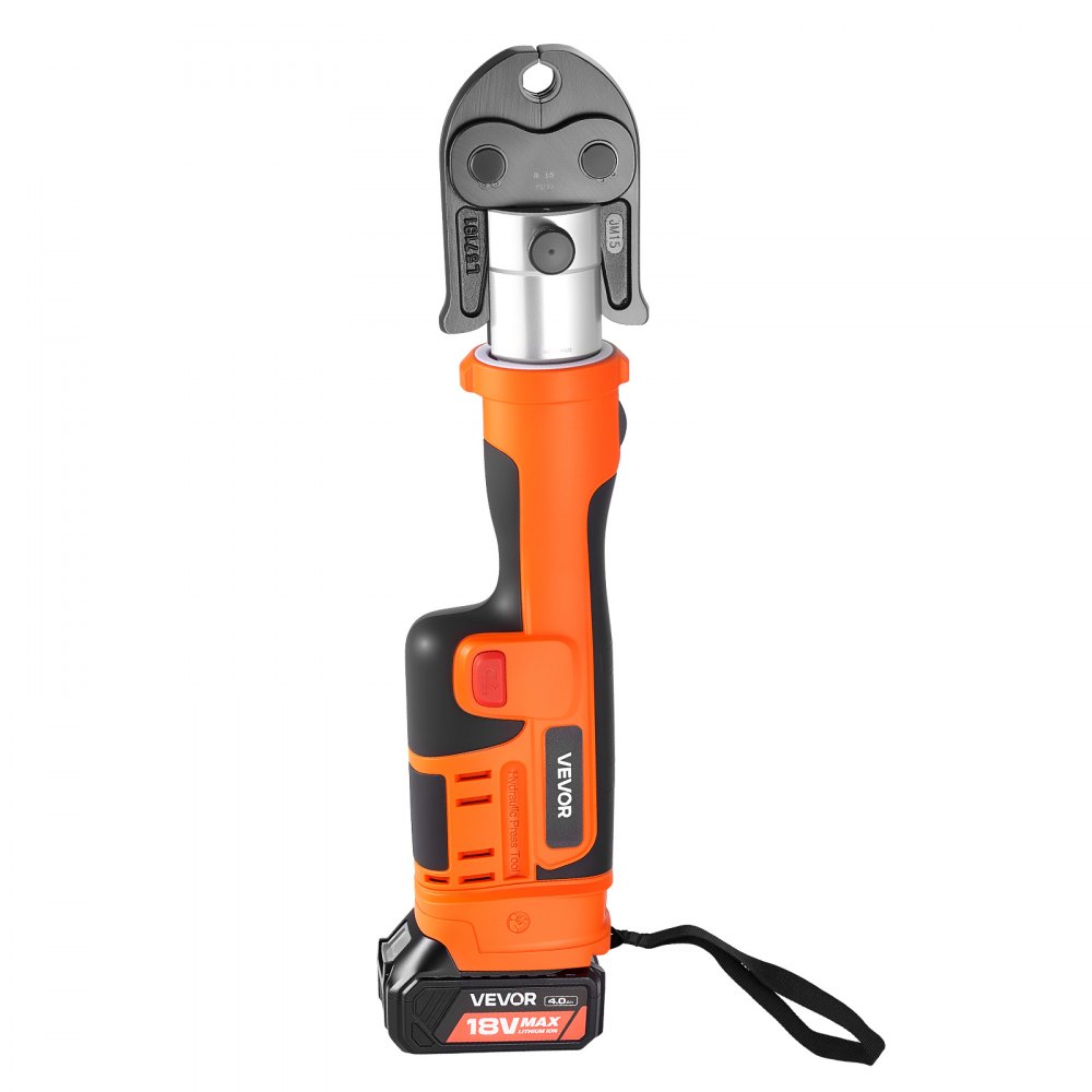 VEVOR Pinza Crimpatrice Elettrica Idraulica da 18 V con Ganasce M15, M22, M28 per Tubi in Acciaio Inox, Utensile di Crimpatura Elettrico con 2 Batterie da 4 Ah,  Forza 32 kN e Valigetta per Trasporto
