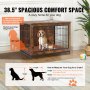 VEVOR Gabbia per Cani 98 x 65 x 68cm Moderna Gabbia per Cane in Legno Tavolino Portaoggetti Uso Interno Doppia Porta Vassoio Facile Montaggio per Cani Capacità Max. 70 kg, Gabbia Cani Marrone Rustico