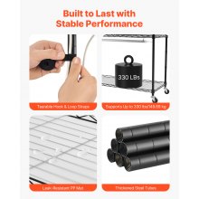 VEVOR Scaffale per Piante con Luce di Coltivazione, 6 Livelli Espositore per Piante Alte 180 cm con Ruote e Timer, Luci di Coltivazione a LED a 3 Colori da 150 W, per l'Avvio dei Semi