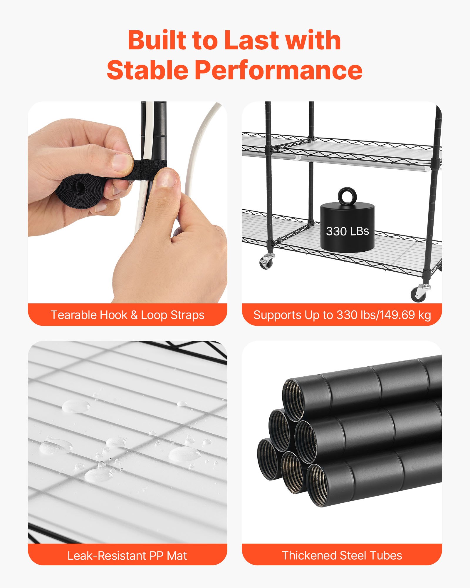 VEVOR Scaffale per Piante con Luce di Coltivazione, Supporto a Doppia Fila a 6 Livelli, Espositore per Piante Alto 180 cm in Metallo con Ruote e Timer, Luci di Coltivazione a Spettro Completo 200 W