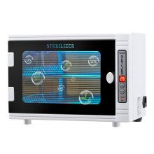 VEVOR Sterilizzatore per Utensili da Manicure, Capacità 12 L Potenza 5 W Contenitore Multifunzionale per Pulizia degli Utensili con Temporizzatore, Lunghezza d'Onda 185 nm per Centri Estetici, Bianco