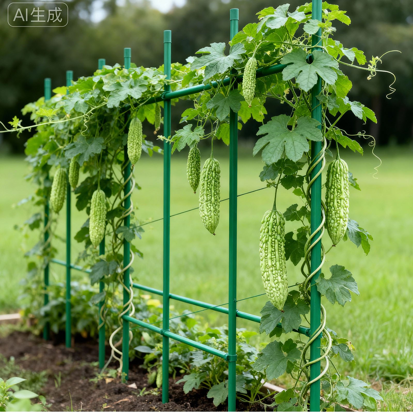 VEVOR Picchetti da Giardino Confezione da 15, 1705 mm, Bastoni di Sostegno per Piante con Estremità Appuntita e Protuberanze Antiscivolo per la Coltivazione di Piante Rampicanti, Verdure da Esterno