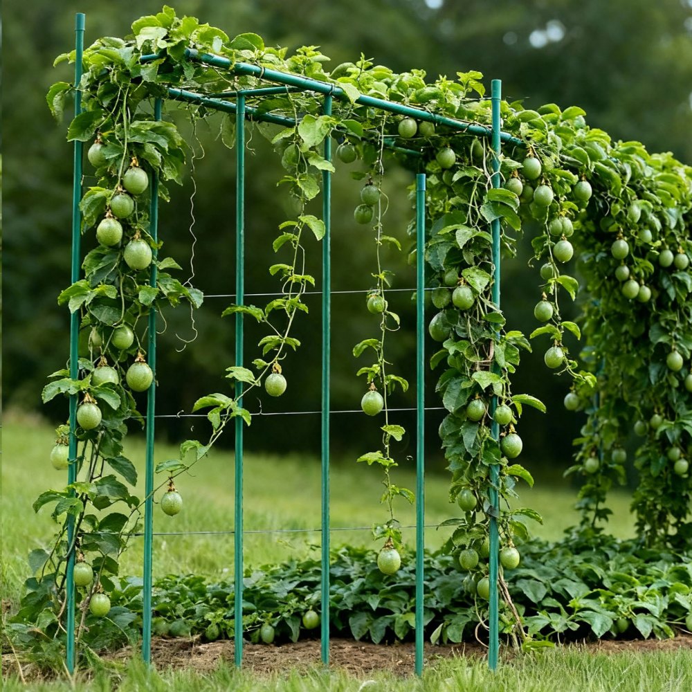 VEVOR Picchetti da Giardino 2100 mm Confezione da 25, Bastoni di Sostegno per Piante con Estremità Appuntita e Protuberanze Antiscivolo per la Coltivazione di Piante Rampicanti, Verdure da Esterno