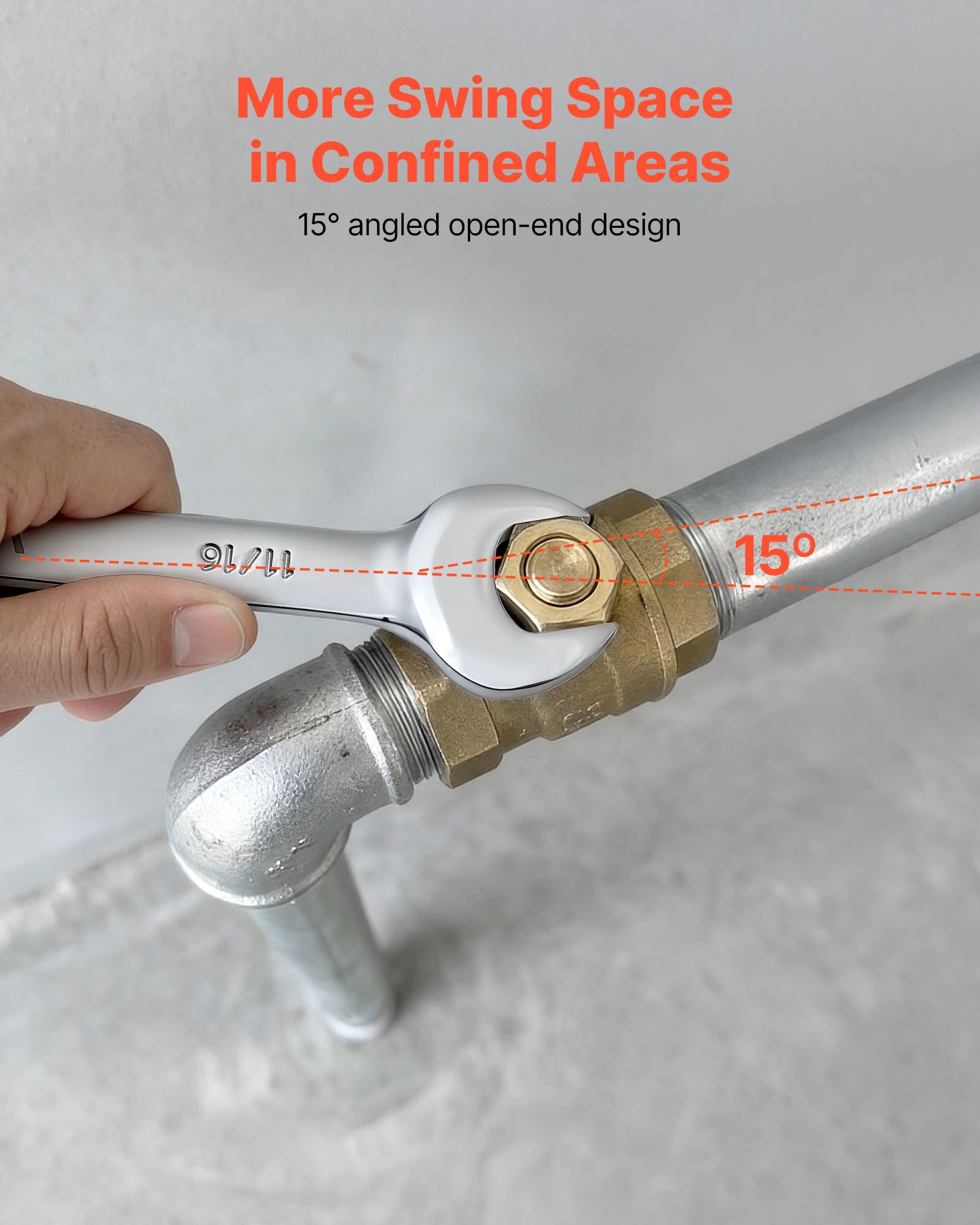 VEVOR Set di Chiavi Combinate a Cricchetto 32 Pezzi, Chiavi a Cricchetto Metriche e SAE, Profilo a 12 Punti e Bocca Angolata a 15°, in Acciaio al Carbonio, con Custodia Arrotolabile, Finitura Argento