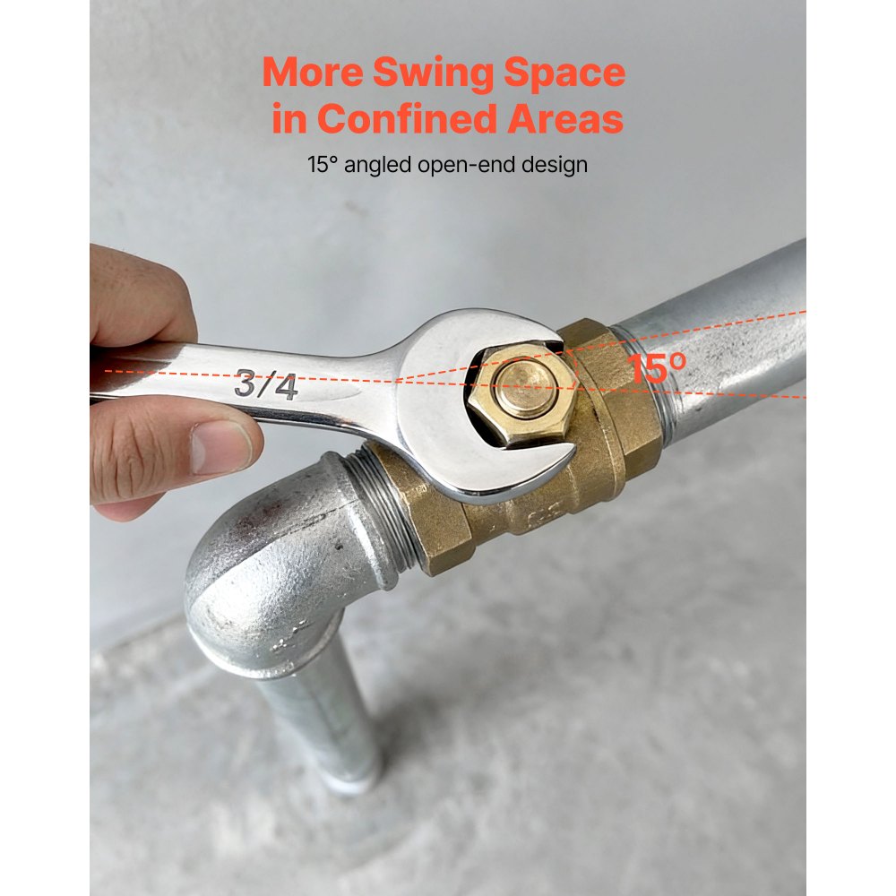 VEVOR Set di Chiavi Combinate a Cricchetto 42 Pezzi, Set di Chiavi a Cricchetto, Metriche e SAE, Profilo a 12 Punti e Bocca Angolata a 15° Antiscivolo, Custodia Robusta, per Uso Casa e Auto, Argento