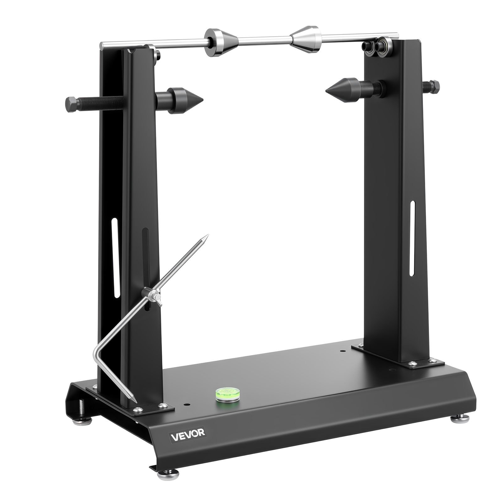 VEVOR Equilibratrice per Ruote di Moto Biciclette, Equilibratore per Cerchi e Ruote per Moto con Coni di Centraggio Regolabili e Puntatore di Centratura, Diametro Ruota 889 mm Capacità 40 kg