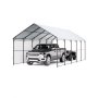 VEVOR Carport in Metallo per Impieghi Gravosi 4x8x3,15 m con Struttura e Tetto in Acciaio Zincato, Tenda da Garage Pareti Laterali Rimovibili, Ricovero per Auto Multiuso per Pick-up, Barca,Trattori