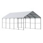 VEVOR Carport in Metallo per Impieghi Gravosi 4x8x3,15 m con Struttura e Tetto in Acciaio Zincato, Tenda da Garage Pareti Laterali Rimovibili, Ricovero per Auto Multiuso per Pick-up, Barca,Trattori