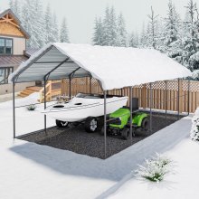 VEVOR Carport in Metallo per Impieghi Gravosi Garage per Auto per Barche 4x8 m