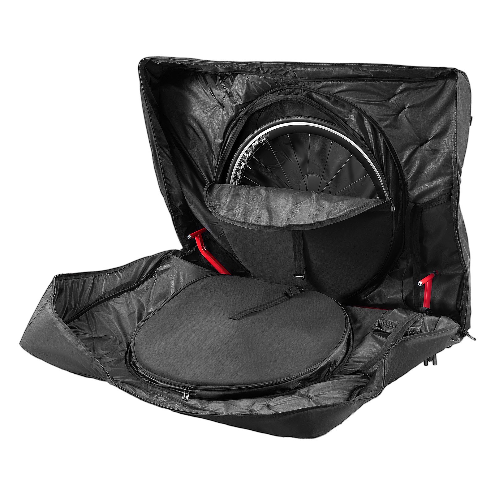 VEVOR Borsa da Viaggio per Bicicletta Interasse Massimo 106 cm, Borsa per il Trasporto di Biciclette in 600D con Lucchetto TSA e Doppia Cerniera, Custodia per Bicicletta Nera per Viaggi Aerei