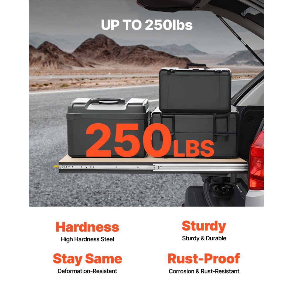 VEVOR 1 Paio di Guide per Cassetti a Estensione Completa, Capacità di Carico 113,4 kg, Guide per Cassetti con Bloccaggio, Cuscinetti a Sfera con Guida Scorrevole 1530 x 53 x 19,5 mm
