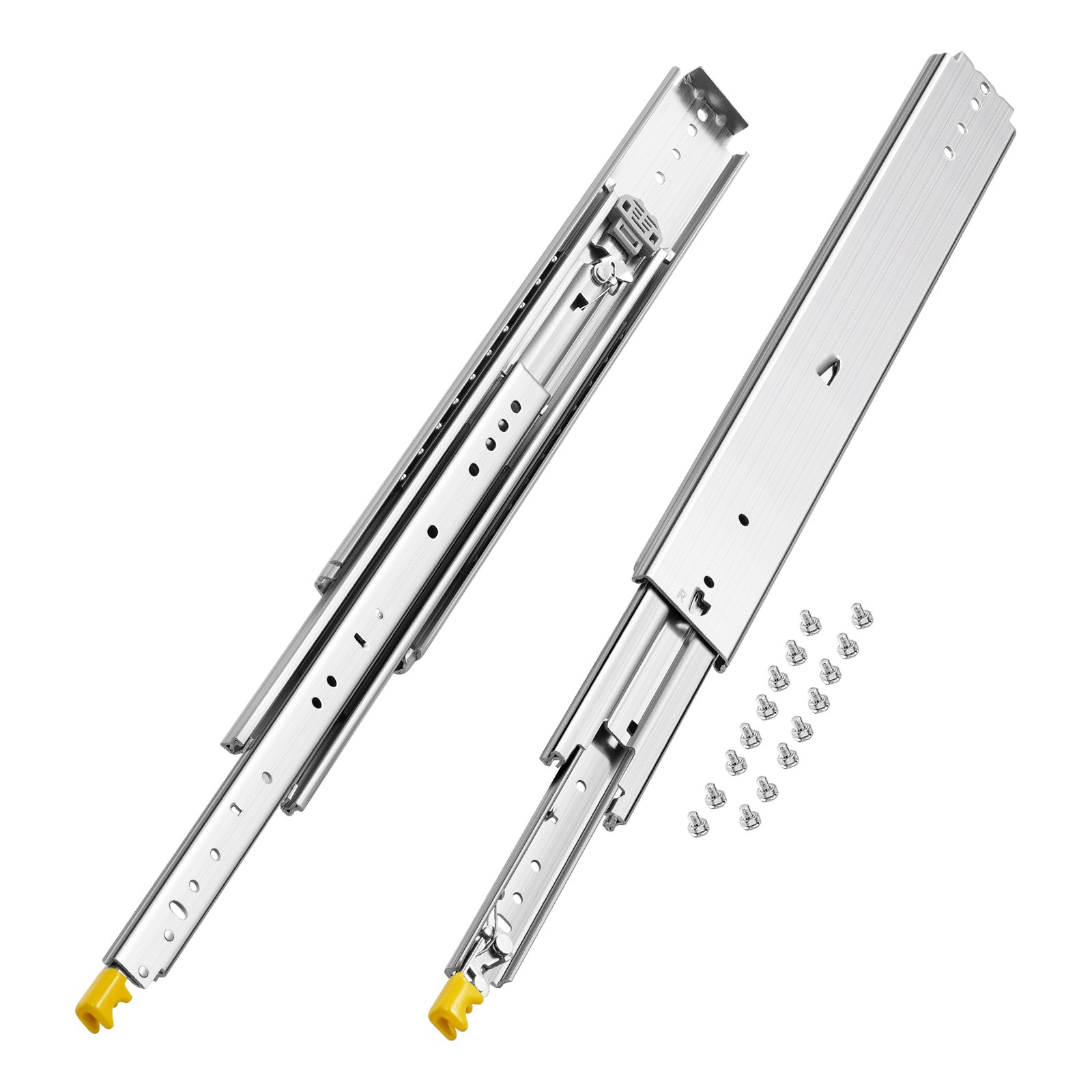 VEVOR 1 Paio di Guide per Cassetti a Estensione Completa, Capacità di Carico 226,8 kg, Guide per Cassetti con Bloccaggio, Cuscinetti a Sfera con Guida Scorrevole 590 x 76 x 19,5 mm