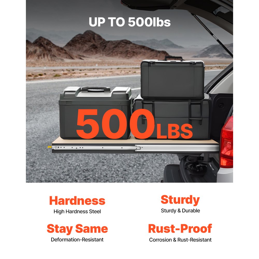 VEVOR 1 Paio Guide per Cassetti a Estensione Completa, Capacità di Carico di 226,8 kg, Cuscinetti a Sfera con Guida Scorrevole Montaggio Laterale con Serratura 843 x 76 x 19,5 mm 226,8 kg