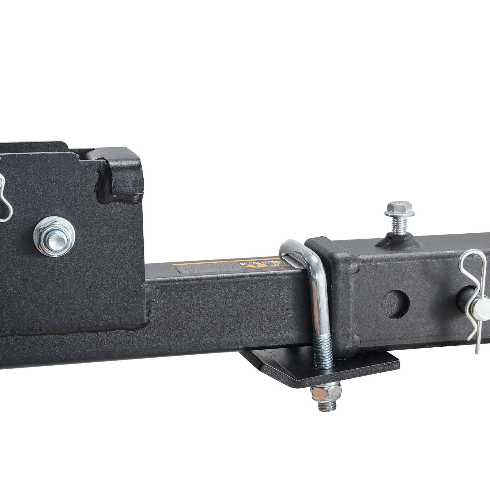 VEVOR Porta Scooter a Rotelle 115x65 cm Porta Sedia a Rotelle 226,8kg, Rampa Pieghevole in Ferro Cestino Gancio di Rimorchio con Cinghie Stabilizzatrici Ricevitore Gancio 50x50 mm per Auto SUV Furgoni
