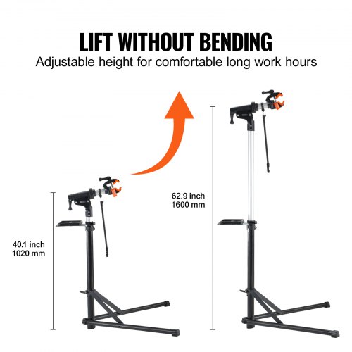 Supporto Officina Per Bicicletta A 360° – Cavalletto Da Riparazione Regolabile (102-188cm), Con Vassoio Attrezzi, Fino A 30kg