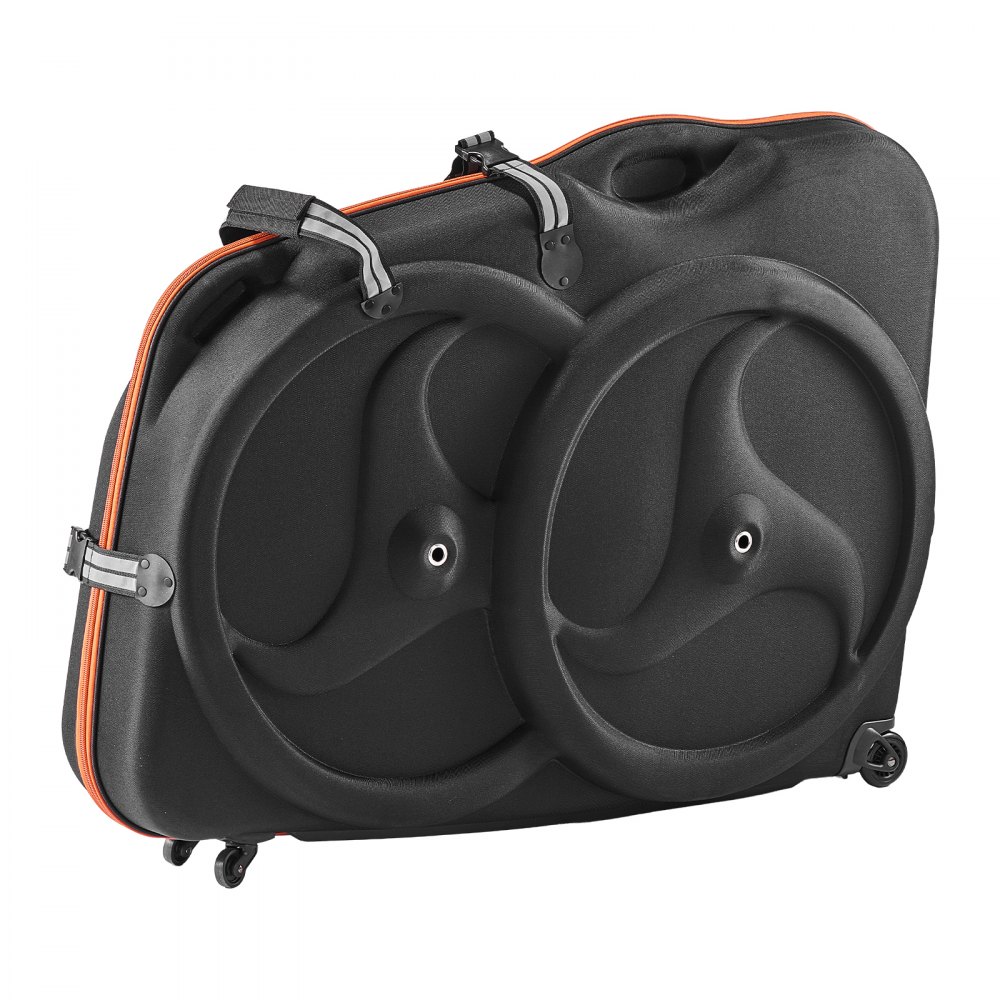 VEVOR Bike Travel Case, Bicycle Travel Bag with EVA Hard Shell, Quick-Release Buckle, Dual Zipper, TSA Lock and Wheels, Black Bicycle Case for Airplane, Easy Transportation Bag for 700C Road Bike