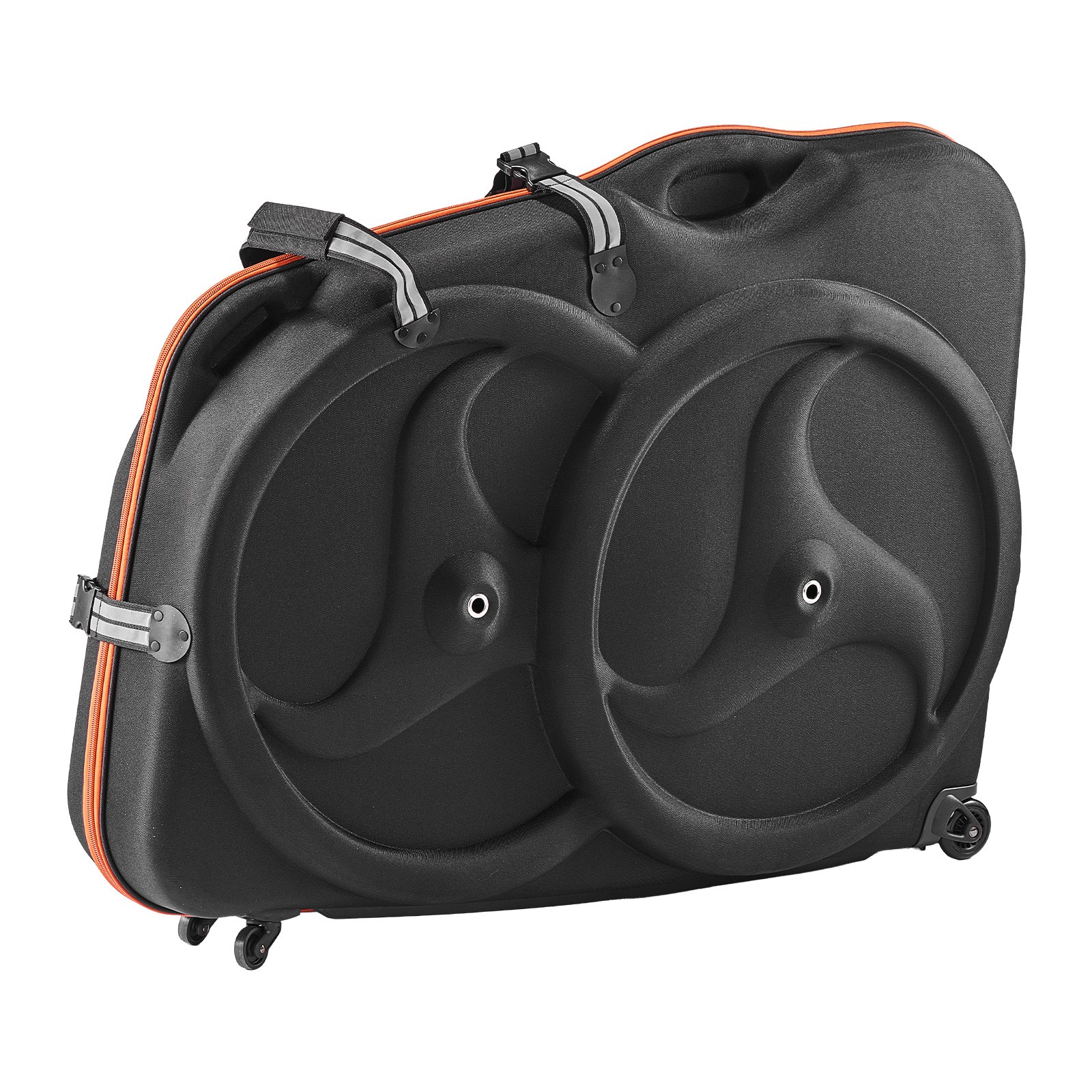 VEVOR Bike Travel Case, Bicycle Travel Bag with EVA Hard Shell, Quick-Release Buckle, Dual Zipper, TSA Lock and Wheels, Black Bicycle Case for Airplane, Easy Transportation Bag for 700C Road Bike