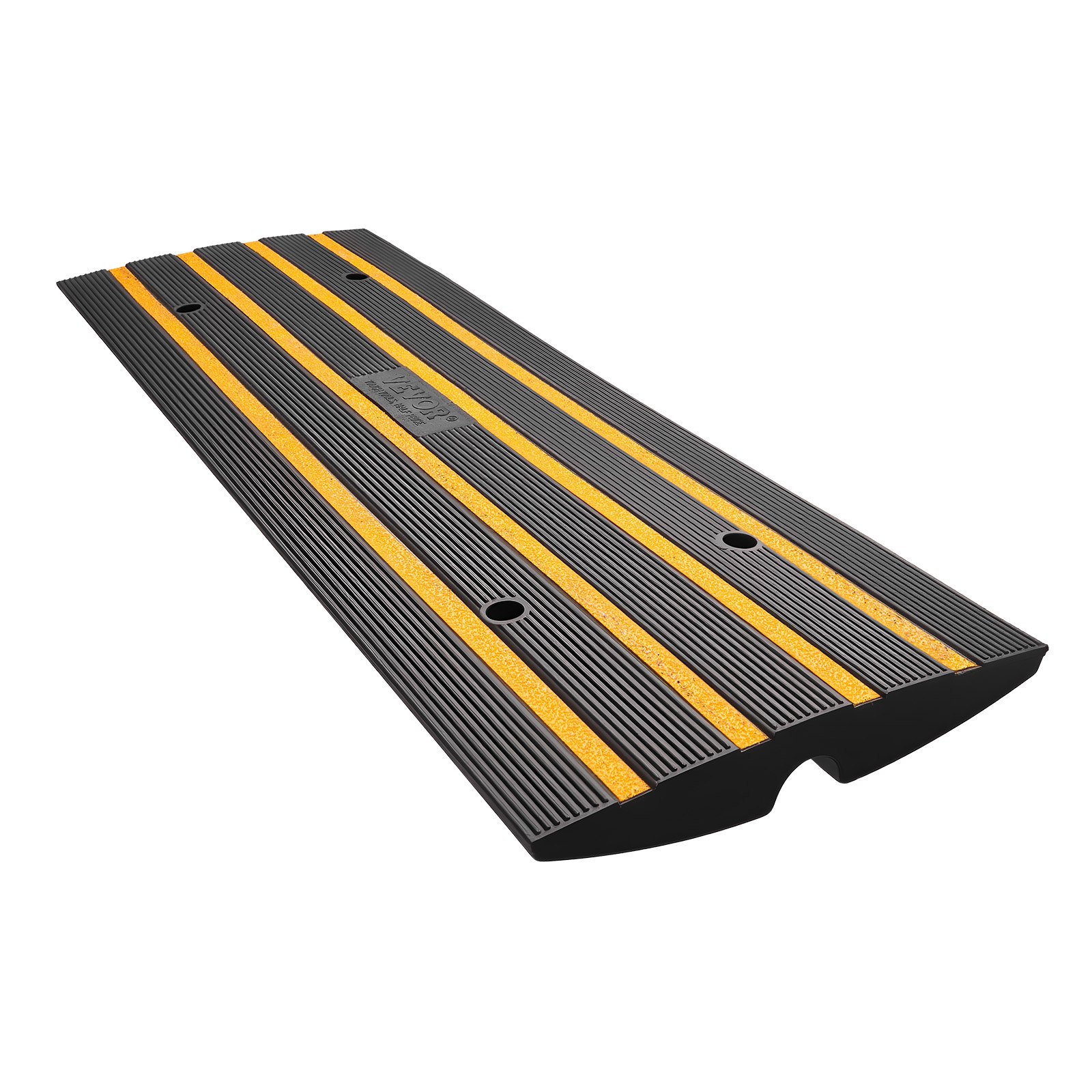 VEVOR Rampa per Soglia in Gomma Altezza 6,5cm Capacità Carico Max. 15 Tonnellate per Veicoli, Rampa per Soglia Superficie Antiscivolo con Canale per Cavi, Rampa Soglia Antiscivolo per Salita Facile