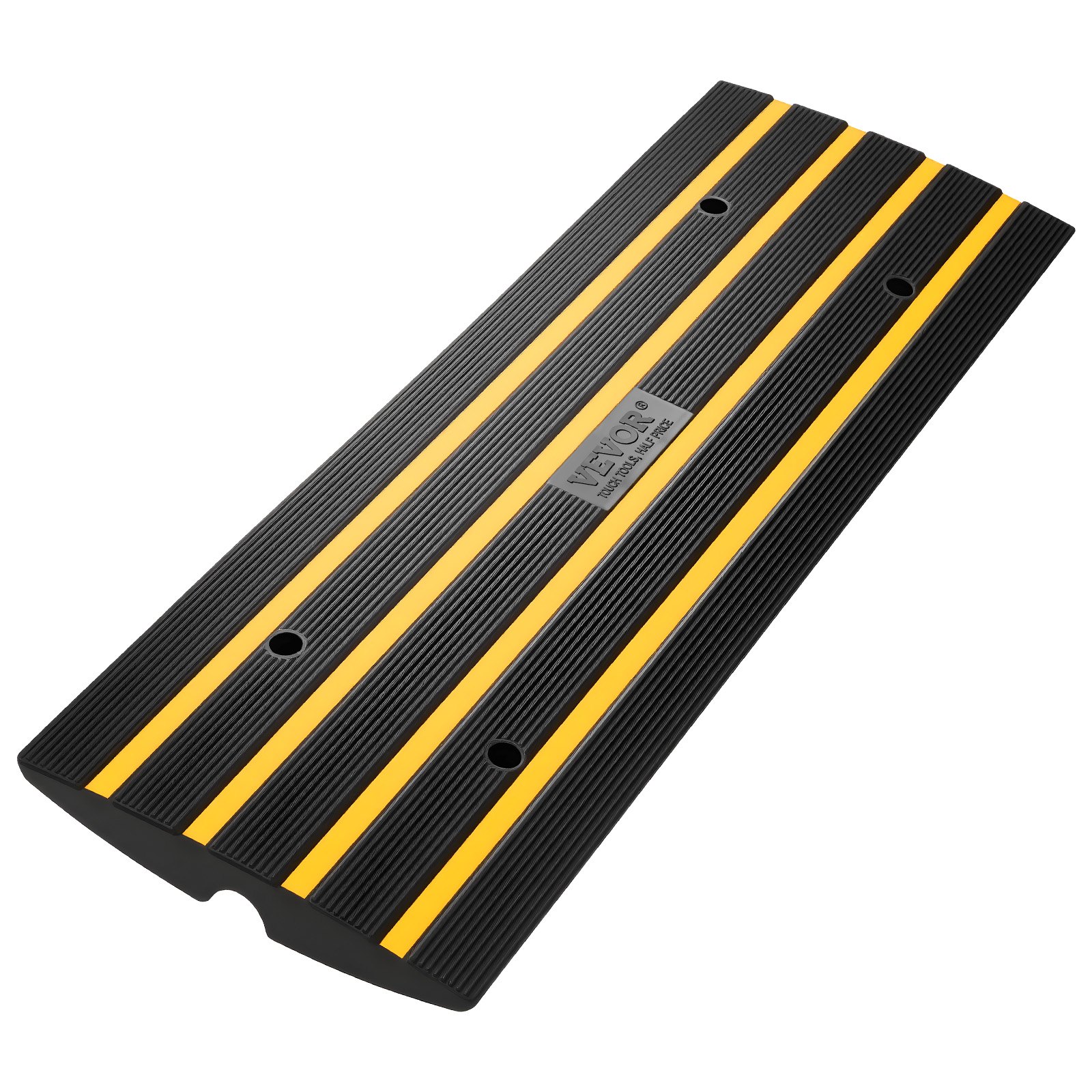 VEVOR Rampa per Soglia in Gomma Altezza 6,5cm Capacità Carico Max. 15 Tonnellate per Veicoli, Rampa per Soglia Superficie Antiscivolo con Canale per Cavi, Rampa Soglia Antiscivolo per Salita Facile