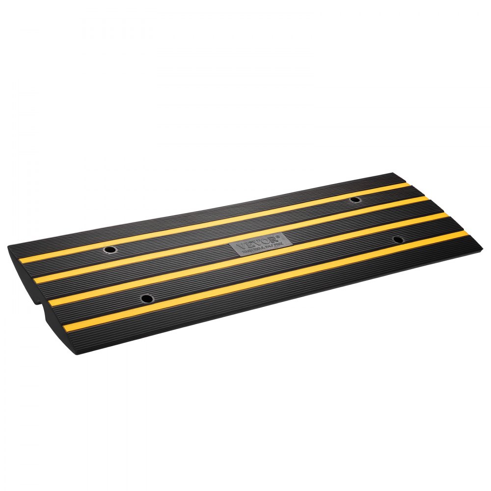 VEVOR Rampa Soglia Altezza 6,5 ​​cm Rampe da Marciapiede in Gomma 2 Pezzi Capacità Carico 15 Tonnellate Rampa Accesso per Sedia a Rotelle Antiscivolo Estensibile per Porta d'Ingresso 122x40,5x6,5 cm