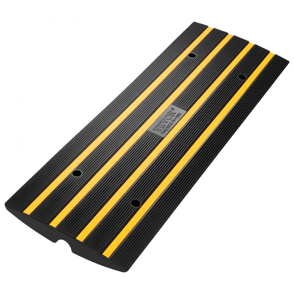 VEVOR Rampa per Soglia in Gomma 3 Pezzi Altezza 6,5cm Capacità Max. 15 Tonnellate per Veicoli, Rampa per Soglia Superficie Antiscivolo con Canale per Cavi, Rampa Soglia Antiscivolo per Salita Facile