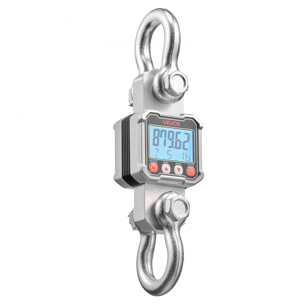 VEVOR Bilancia Elettronica per Gru Carico di 3000 kg, Bilancia Industriale Sospesa per Impieghi Gravosi con Cassa in Alluminio Pressofuso e Display LCD, Divisione 500 g e Interruttore a 3 Unità