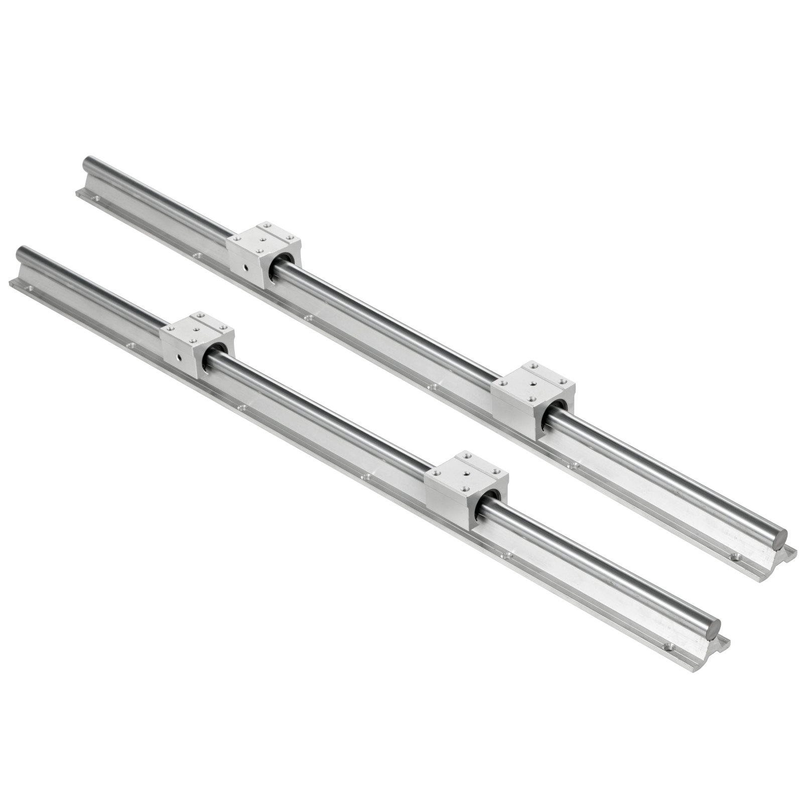 VEVOR Guida Lineare 2PCS Guida Lineare Scorrevole SBR16-1200mm 4PCS SBR16UU Kit Cuscinetti per Cuscinetti Kit di Guide Lineari e Cuscinetti Kit di Guide Lineari