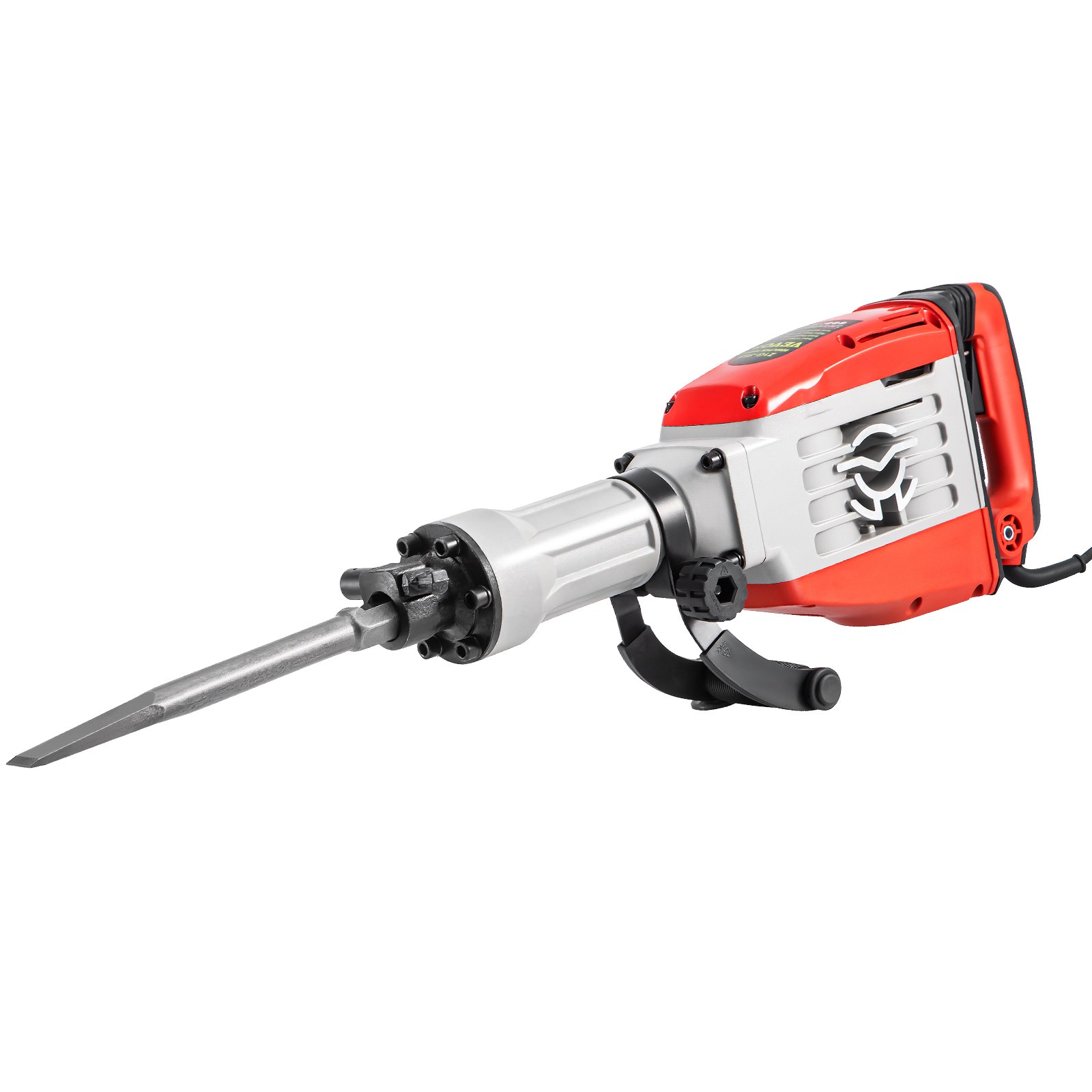 VEVOR martello demolitore 3800W Demolitore Pneumatico 1800 Bpm Colore Rosso con Accessori Inclusi 4 Tipi di Scalpelli