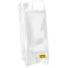 VEVOR Telone Impermeabile Trasparente in PVC Esterno 2,4 x 3,7m Garage, Officina, Giardino, Cortile, Telone Copritutto Occhiellato 5,63kg, Impermeabile per Auto Barche Uso Esterno Telone Impermeabile