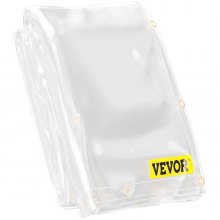 VEVOR Telone Impermeabile Trasparente in PVC da Esterno 2,4x6,1m Garage, Officina, Giardino, Cortile, Telone Copritutto Occhiellato 9,63kg, Impermeabile per Auto Barche Uso Esterno Telone Impermeabile