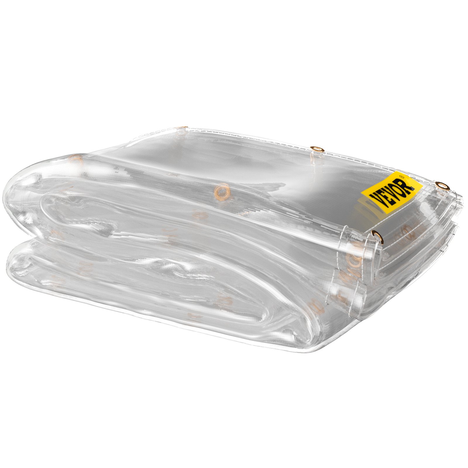 VEVOR Telone Impermeabile Trasparente in PVC da Esterno 2,4x6,1m Garage, Officina, Giardino, Cortile, Telone Copritutto Occhiellato 9,63kg, Impermeabile per Auto Barche Uso Esterno Telone Impermeabile