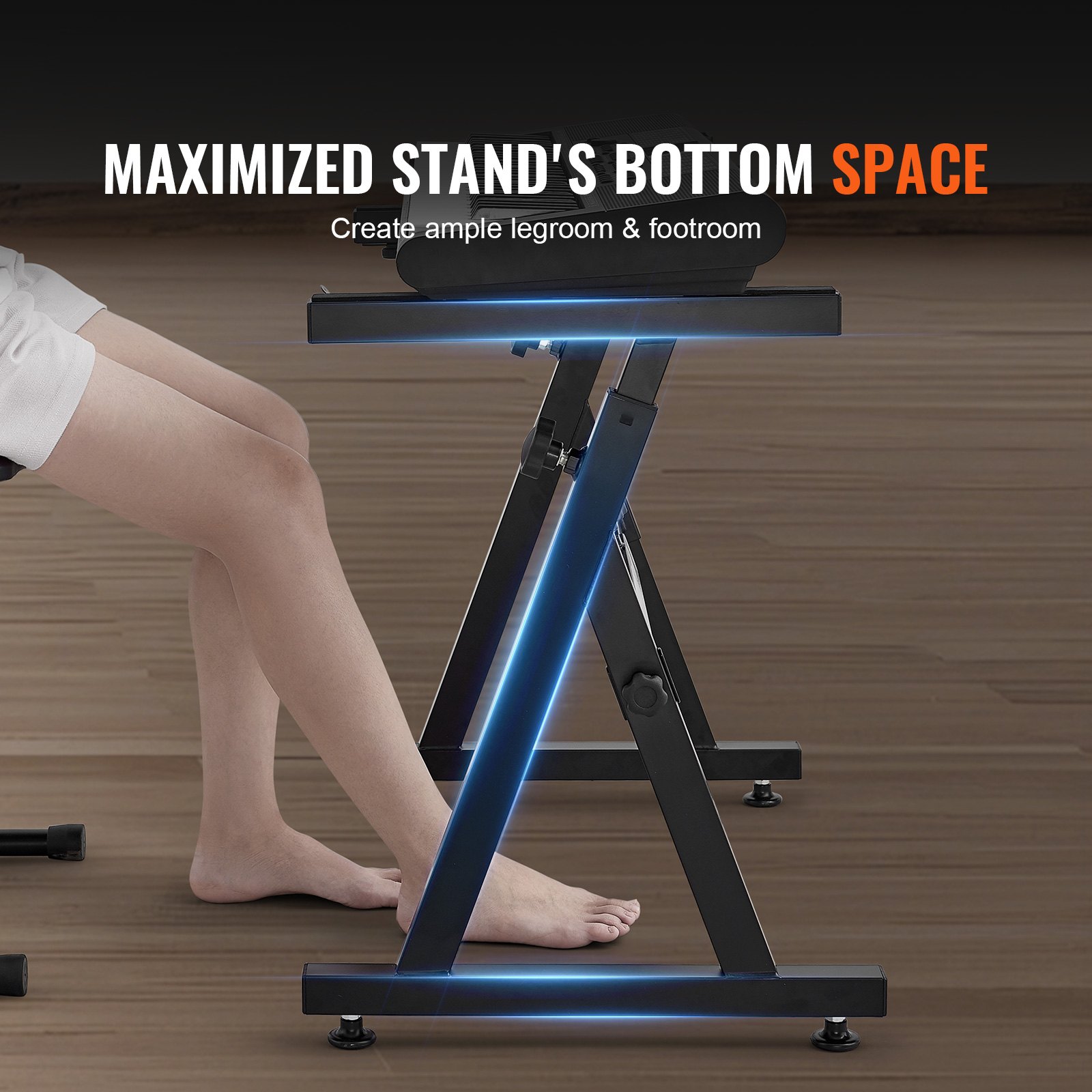 VEVOR Supporto per Tastiera di Pianoforte Elettrico Stand Tastiera Stile Z, Supporto per Tastiera Capacità Carico max. 113kg ca. Larghezza Altezza Regolabile Piedini Antiscivolo con Gancio per Cuffie